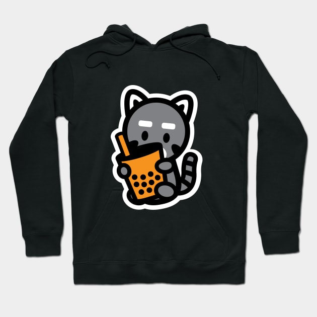 Raccoon Trash Panda Bubble Thai Milk Tea Boba Pearl Animal Bambu Brand Hoodie by Bambu